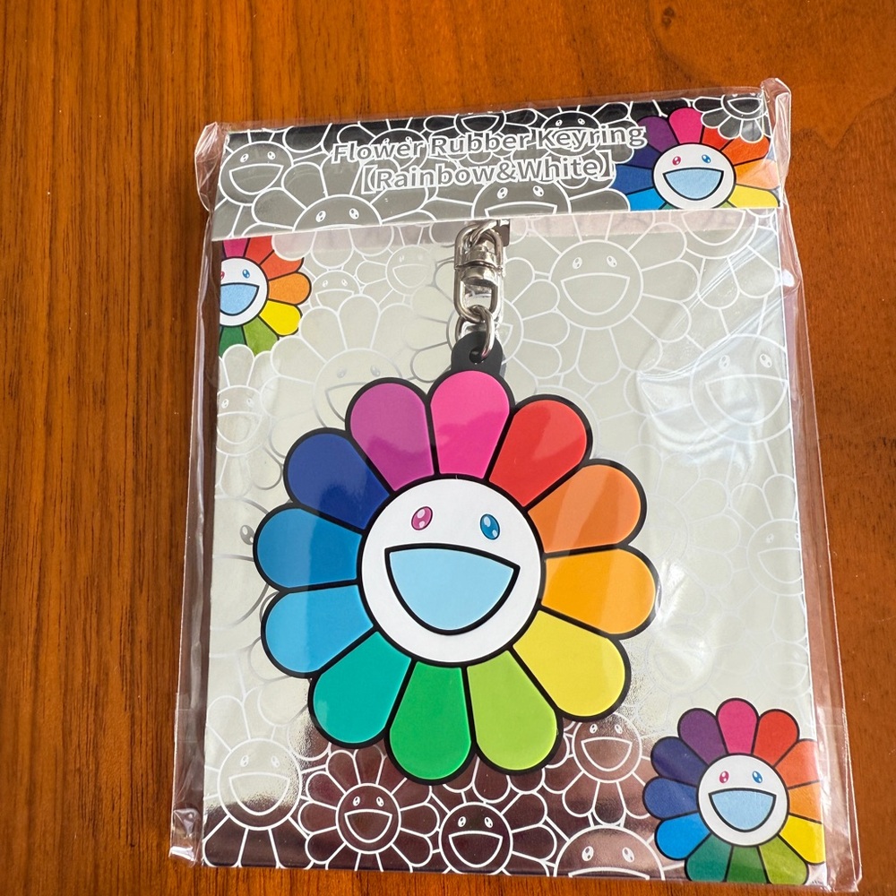 Authentic Takeshi Murakami Rainbow Sunflower Rubber Bag/Key Charm (NWT)- Last 1